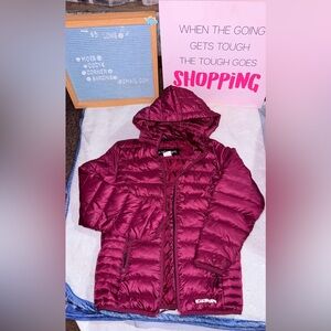 Women's Maroon Puffer Jacket